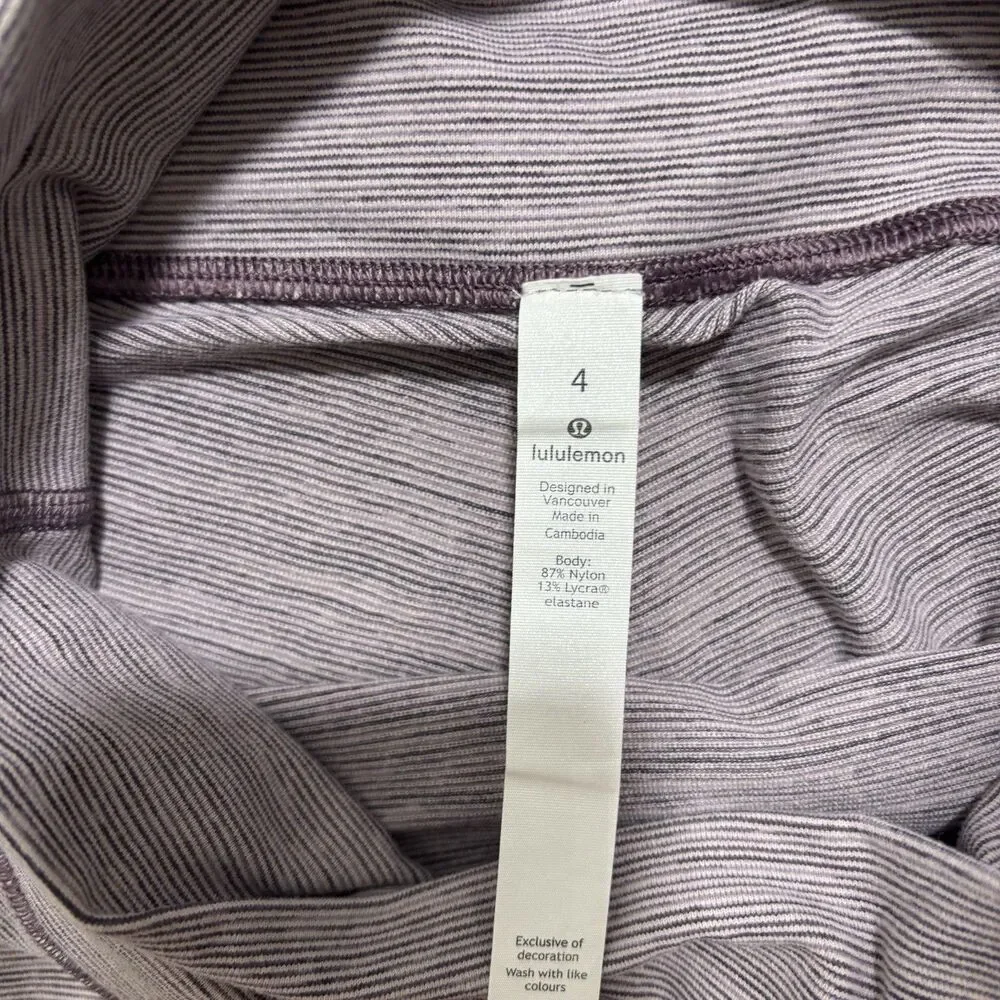 Lululemon Wunder Under High-Rise Leggings Sz 4 Purple Stripe 25” Stretch